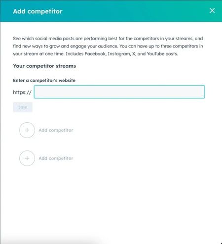 monitor competitors in hubspots social media auditing tool